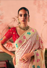 Kimora Sindhuri Premium Bindiya Bandhani Georgette Saree with Blouse SA-482